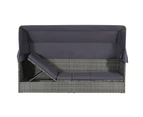 vidaXL Garden Bed with Canopy Grey 205x62 cm Poly Rattan