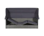 vidaXL Garden Bed with Canopy Grey 205x62 cm Poly Rattan