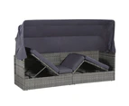 vidaXL Garden Bed with Canopy Grey 205x62 cm Poly Rattan