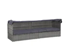 vidaXL Garden Bed with Canopy Grey 205x62 cm Poly Rattan