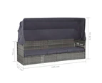 vidaXL Garden Bed with Canopy Grey 205x62 cm Poly Rattan