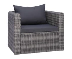 vidaXL Garden Chair with Cushion and Pillow Poly Rattan Grey