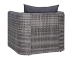 vidaXL Garden Chair with Cushion and Pillow Poly Rattan Grey