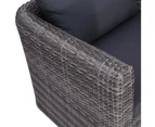 vidaXL Garden Chair with Cushion and Pillow Poly Rattan Grey