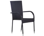 vidaXL Stackable Outdoor Chairs 2 pcs Poly Rattan Black