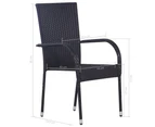 vidaXL Stackable Outdoor Chairs 2 pcs Poly Rattan Black