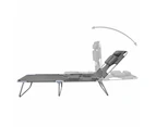 vidaXL Foldable Sunlounger with Head Cushion Adjustable Backrest Grey