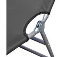 vidaXL Foldable Sunlounger with Head Cushion Adjustable Backrest Grey