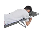 vidaXL Foldable Sunlounger with Head Cushion Adjustable Backrest Grey