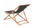 vidaXL Folding Beach Chair Fabric and Wooden Frame Grey