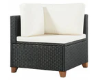 vidaXL 4 Piece Garden Lounge Set with Cushions Poly Rattan Black