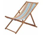 vidaXL Folding Beach Chair Fabric and Wooden Frame Multicolour