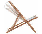 vidaXL Folding Beach Chair Fabric and Wooden Frame Multicolour