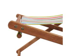 vidaXL Folding Beach Chair Fabric and Wooden Frame Multicolour