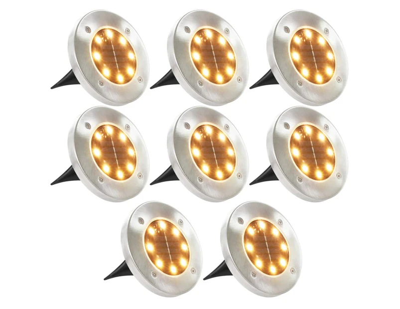 vidaXL Solar Ground Lights 8 pcs LED Lights Warm White