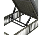 vidaXL Sun Lounger with Cushion Poly Rattan Grey