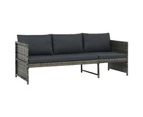 vidaXL 3 Piece Garden Lounge Set with Cushions Poly Rattan Grey
