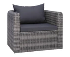 vidaXL 6 Piece Garden Sofa Set with Cushions & Pillows Poly Rattan Grey