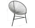 vidaXL Garden Moon Chair Poly Rattan Grey