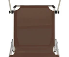 vidaXL Folding Sun Lounger with Roof Aluminium and Textilene Brown