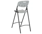 vidaXL Folding Bar Chairs 2 pcs HDPE and Steel White