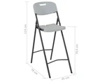 vidaXL Folding Bar Chairs 2 pcs HDPE and Steel White