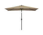 Outdoor Parasol with Metal Pole 300x200 cm Taupe