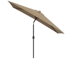 Outdoor Parasol with Metal Pole 300x200 cm Taupe