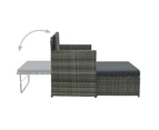 2 Piece Garden Lounge Set with Cushions Poly Rattan Grey