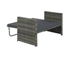 2 Piece Garden Lounge Set with Cushions Poly Rattan Grey