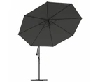 vidaXL Cantilever Umbrella with Aluminium Pole 350 cm Anthracite