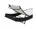 Sun Lounger with Pillow Poly Rattan Black