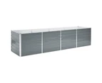 vidaXL Garden Raised Bed Galvanised Steel 320x80x77 cm Grey