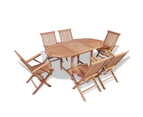 vidaXL 7 Piece Outdoor Dining Set Solid Teak Wood