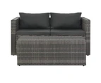 6 Piece Garden Lounge Set with Cushions Poly Rattan Grey