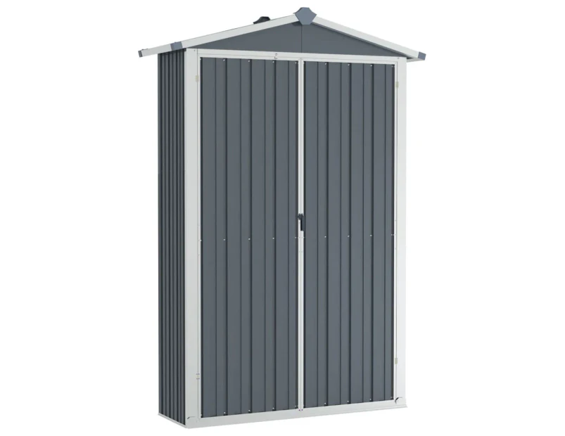 vidaXL Garden Shed Grey 116x45x175 cm Galvanised Steel