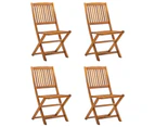 vidaXL Folding Outdoor Chairs 4 pcs Solid Acacia Wood