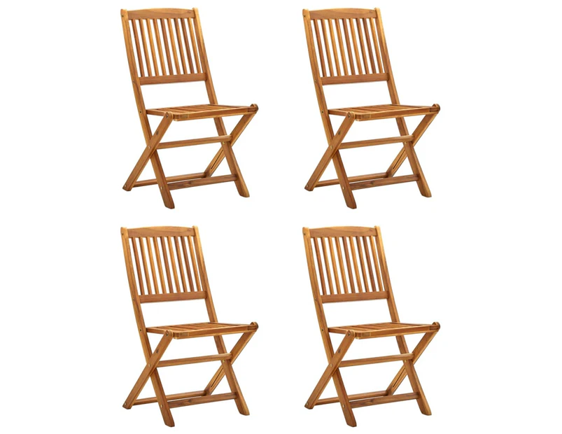 vidaXL Folding Outdoor Chairs 4 pcs Solid Acacia Wood