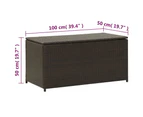 vidaXL Garden Storage Box Poly Rattan 100x50x50 cm Brown