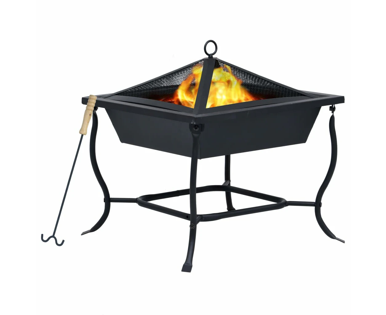 Fire Pit Black 42x42x45 cm Steel