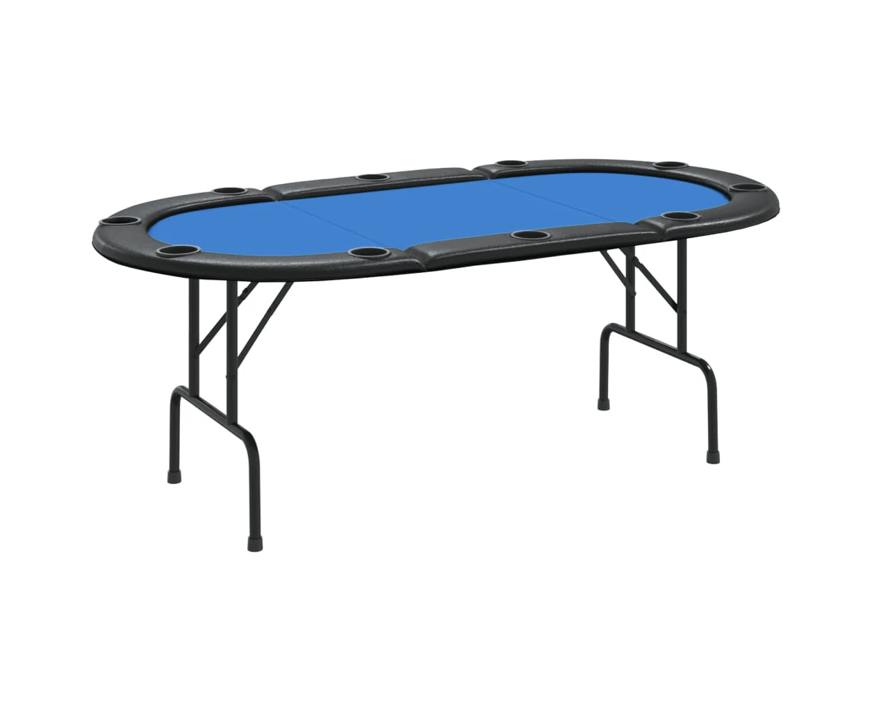 vidaXL 10-Player Folding Poker Table Blue 206x106x75 cm