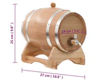 vidaXL Wine Barrel with Tap Solid Oak Wood 6 L