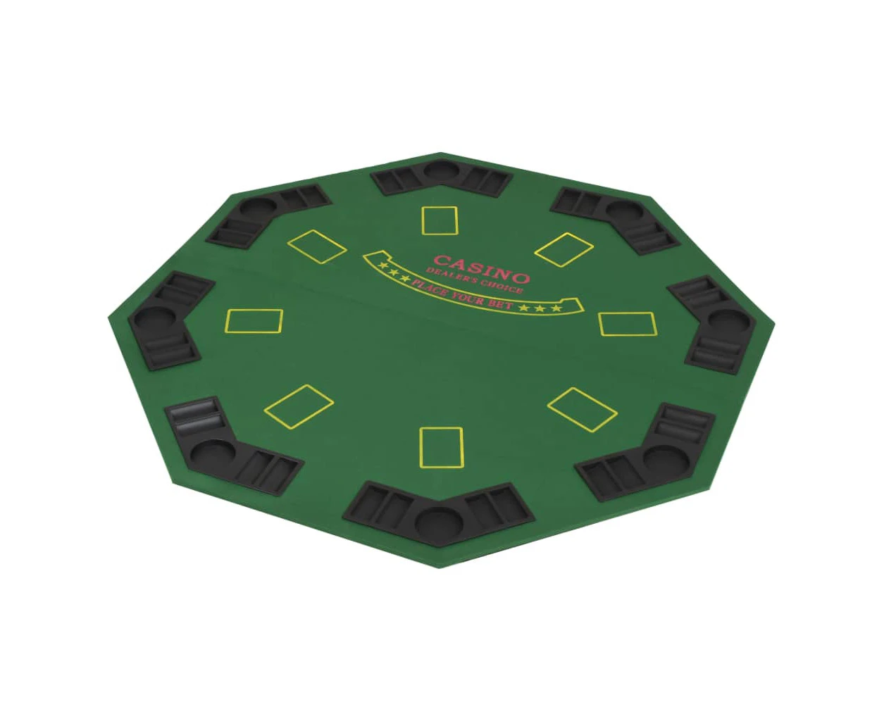 vidaXL 8-Player Folding Poker Tabletop 2 Fold Octagonal Green