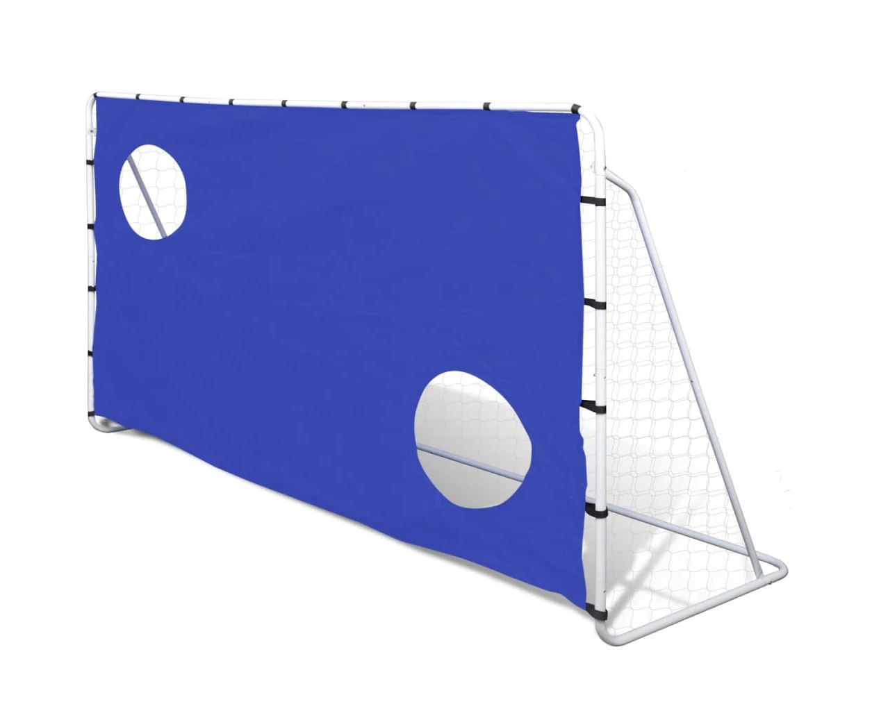 vidaXL Soccer Goal with Aiming Wall Steel 240 x 92 x 150 cm High-quality