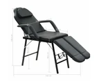 vidaXL Portable Facial Treatment Chair Faux Leather 185x78x76 cm Black