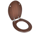 vidaXL WC Toilet Seat MDF Soft Close Lid Simple Design Brown