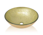 vidaXL Basin Tempered Glass 42 cm Gold