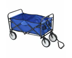 vidaXL Folding Hand Trolley Steel Blue