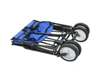 vidaXL Folding Hand Trolley Steel Blue