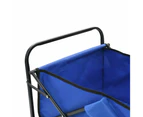 vidaXL Folding Hand Trolley Steel Blue